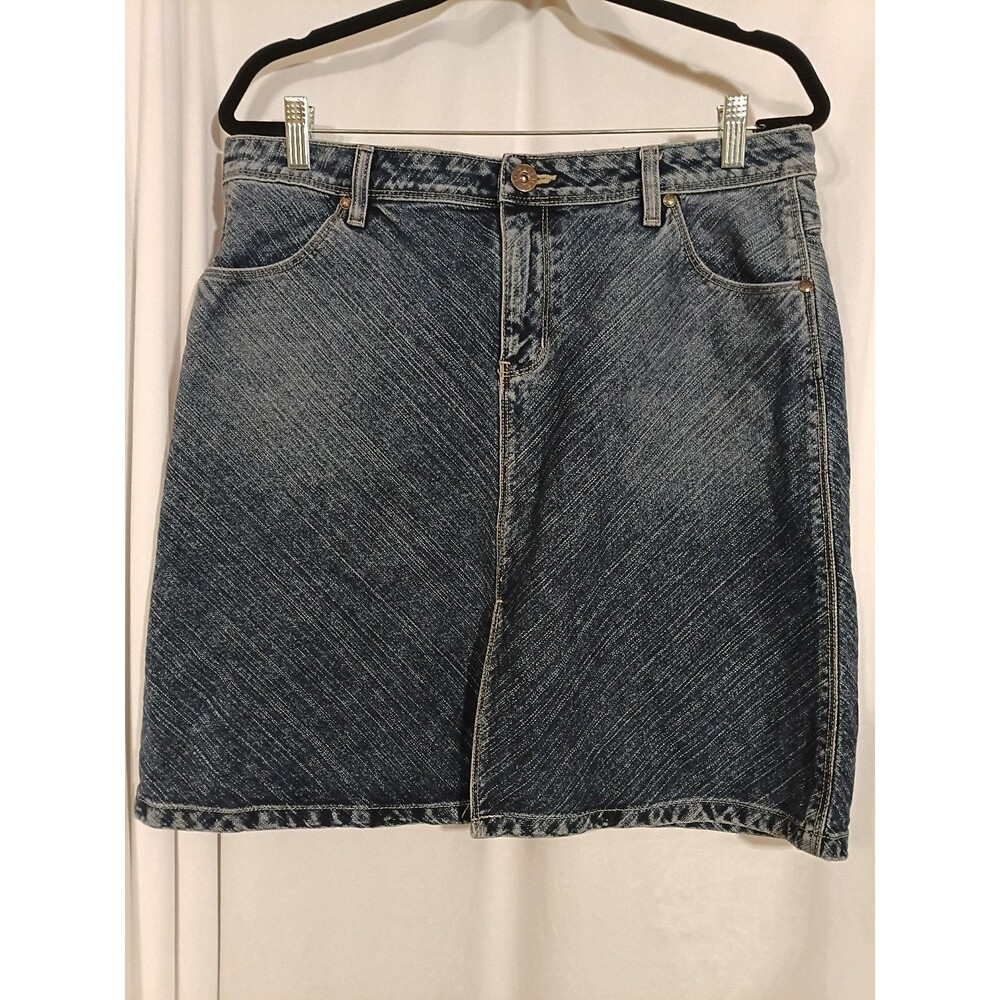 Cato Denim Sz. 14 Knee Length Skirt Pockets Modest Fall